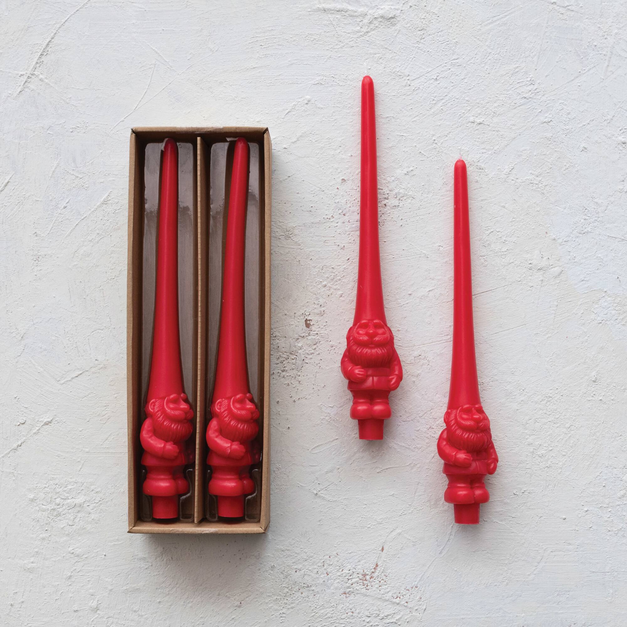 Hello Honey® 12" Red Enchanted Gnome Taper Candles, 2ct.